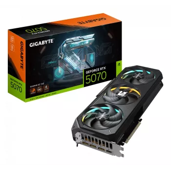 GIGABYTE GeForce RTX 5070 GAMING OC 12G grafická karta - 12 GB GDDR7, 192 Bit, PCI-E 5.0, 2625 MHz takt jadra, 3 x DP 2.1a, 1 x HDMI 2.1b, NVIDIA DLSS 4, GV-N5070GAMING OC-12GD
