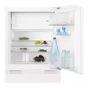 Vstavaná kombinovaná chladnička Electrolux LFB3AE82R — 93 l celkový objem, 16 l mraznička hore, dotykové ovládanie, premenlivé dvere, biela