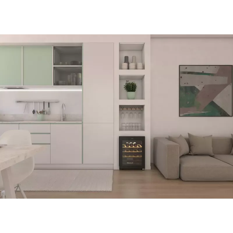 Candy DiVino CWC023 voľne stojaca čierna vinotéka 23 fliaš