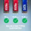Puzdro na SSD AXAGON ADM2-AM USB-A 10 Gbit/s pre jeden M.2 NVMe/SATA disk, USB 3.2 Gen 2, 10 cm kábel, čierne
