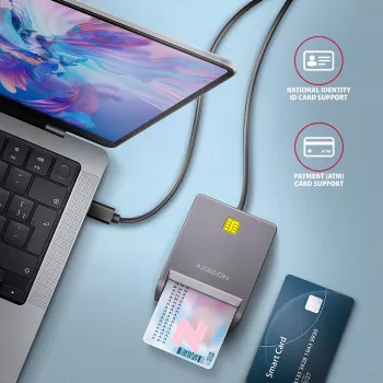 Čítačka kariet Axagon CRE-SM3TC USB 2.0 Type-C sivá SmartMedia
