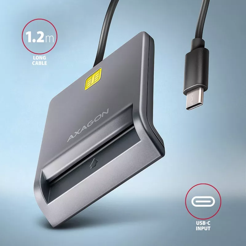 Čítačka kariet Axagon CRE-SM3TC USB 2.0 Type-C sivá SmartMedia