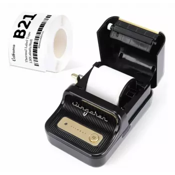 Tlačiareň etikiet NIIMBOT B21S čierna — kompaktná Bluetooth rolová tlačiareň, 50 mm šírka tlače, 60 mm/s, Li-Ion 1200 mAh