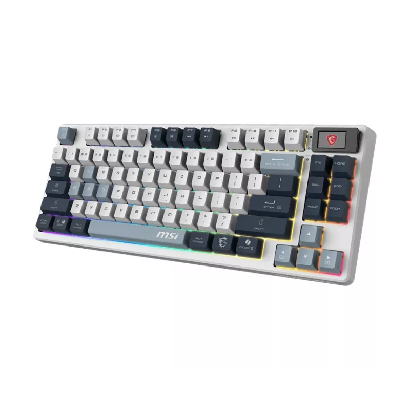 Mechanická tenkeyless herná klávesnica MSI FORGE GK600 TKL Wireless USB + Bluetooth QWERTY UK English RGB modrá/biela