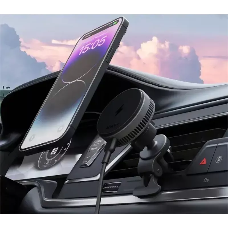 Aukey Mag Fusion Dash Pro HD-MC13A Qi2 15 W držiak do auta s bezdrôtovou nabíjačkou a chladením