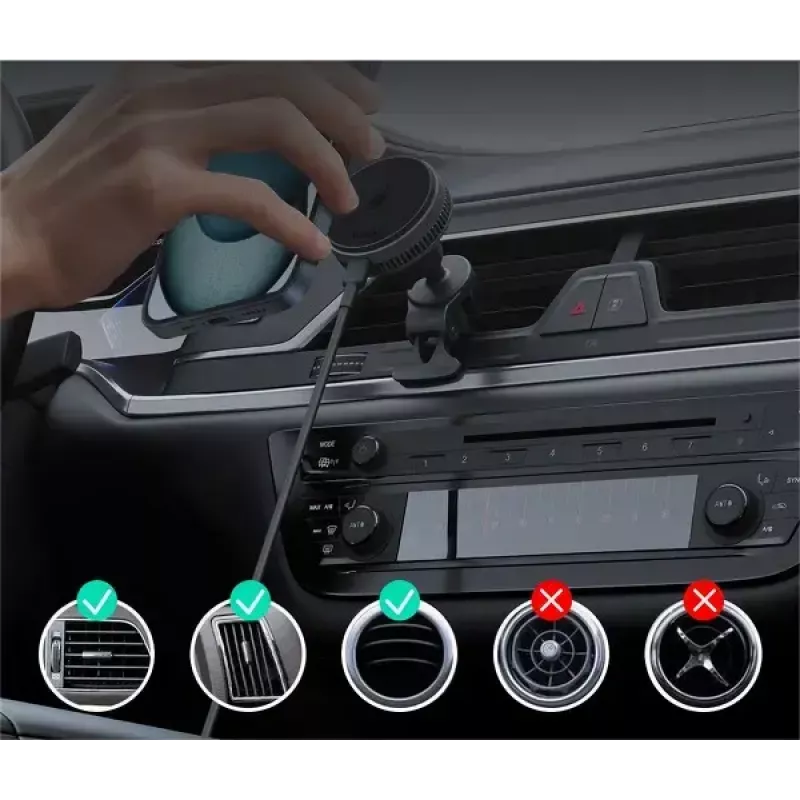 Aukey Mag Fusion Dash Pro HD-MC13A Qi2 15 W držiak do auta s bezdrôtovou nabíjačkou a chladením