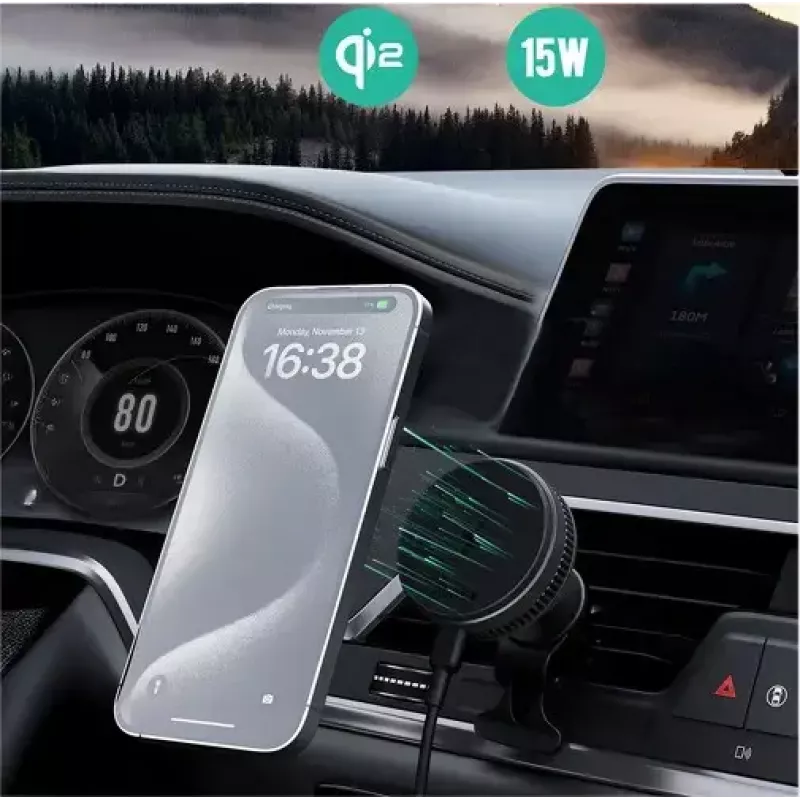 Aukey Mag Fusion Dash Pro HD-MC13A Qi2 15 W držiak do auta s bezdrôtovou nabíjačkou a chladením