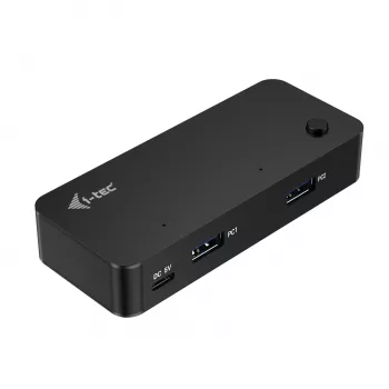 i-tec univerzálny KVM HUB 2x USB-C 2x USB-A 3.0 5000 Mbit/s čierny