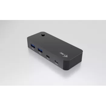 i-tec univerzálny KVM HUB 2x USB-C 2x USB-A 3.0 5000 Mbit/s čierny