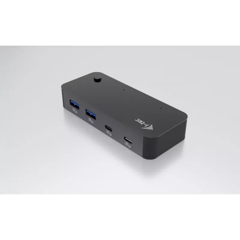 i-tec univerzálny KVM HUB 2x USB-C 2x USB-A 3.0 5000 Mbit/s čierny
