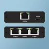 Ethernetový splitter QOLTEC 52294 1x3 RJ45 so vstupom napájania USB-C