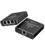 Ethernetový splitter QOLTEC 52294 1x3 RJ45 so vstupom napájania USB-C
