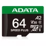 MicroSDXC karta ADATA Speed Plus 64 GB UHS Class 3 model UD64GUI3V30A2SP-RA1