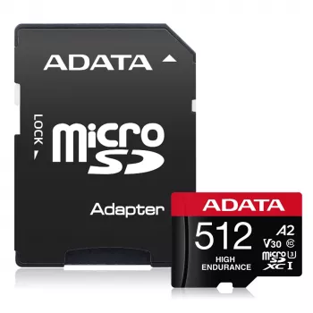 MicroSDXC pamäťová karta ADATA 512GB UHS‑I U3 V30 Class 10 A2, 100/85 MB/s, vodotesná
