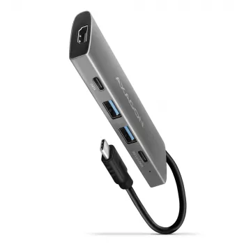 Axagon HMC-5G21 USB 10Gbps hub, 2x USB-A, 2x USB-C, HDMI 4k/30Hz, PD 60W, USB-C kábel