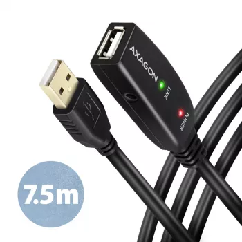 Axagon ADR-207 USB predlžovací kábel 7,5 m USB 2.0 čierny