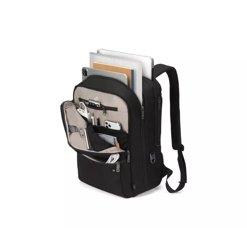 DICOTA Five – 15-17.3in batoh na notebook – čierny / 900d recyklovaný PET polyester