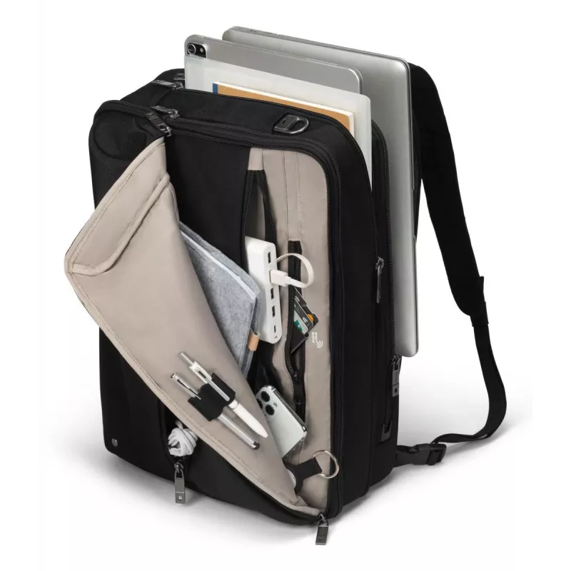 DICOTA Top Traveller Dual Five - 14-16 palcová taška na notebook - čierna / 900d recyklovaný PET polyester
