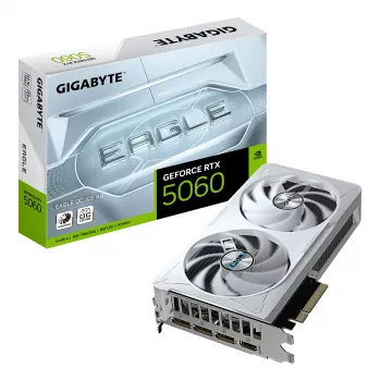 GIGABYTE GeForce RTX 5060 EAGLE OC ICE 8G grafická karta - 8GB GDDR7, 128bit, PCI-E 5.0, 2550 MHz takt jadra, 3 x DisplayPort, 1 x HDMI, GV-N5060EAGLEOC ICE-8GD