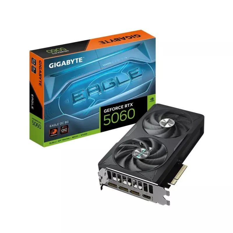 Grafická karta GIGABYTE GeForce RTX 5060 8 GB GDDR7, PCIe 5.0, 128-Bit, 3840 CUDA, 2-Slot, WINDFORCE 2X