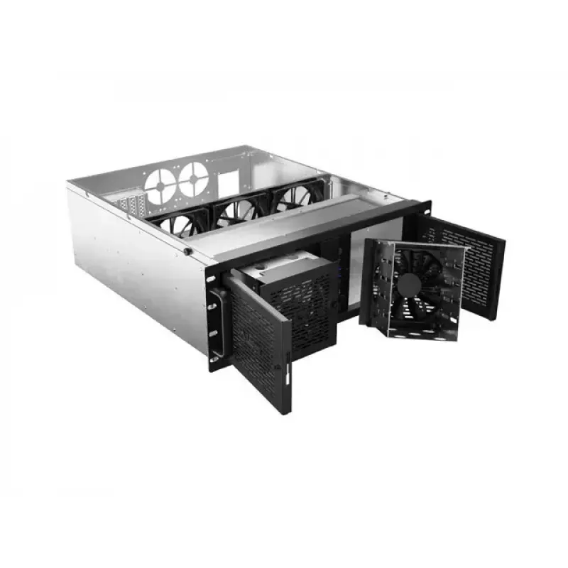 Rack skriňa Lanberg SC01-5204-12B 4U čierna 5 ventilátorov