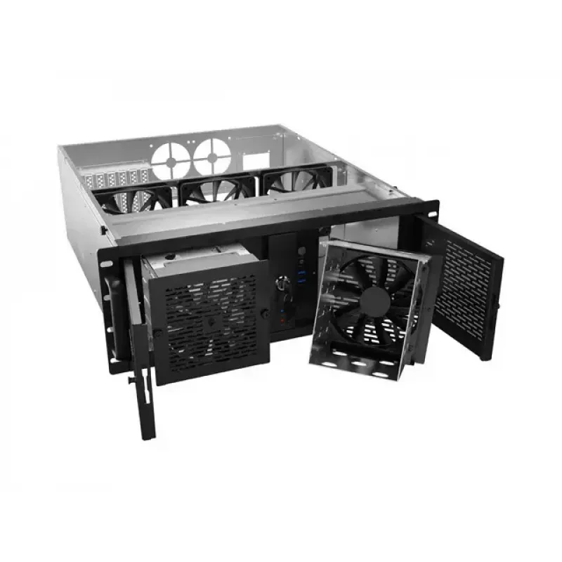 Rack skriňa Lanberg SC01-5204-12B 4U čierna 5 ventilátorov