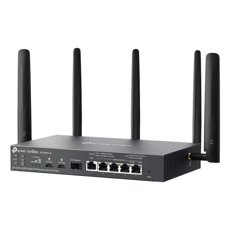 TP-Link ER706WP-4G Wireless Router Gigabit Ethernet Dual-Band (2,4 GHz / 5 GHz) čierny