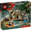 LEGO dinosaurová stavebnica T. rex River Escape 76975 — 199 dielov, 2 minifigúrky, vek 5+