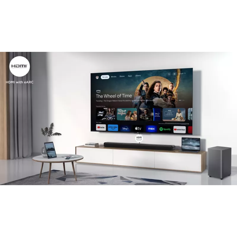 TCL S S55H Class 2.1-kanálový soundbar s Dolby Atmos, bezdrôtovým subwooferom a Bluetooth streamovaním hudby
