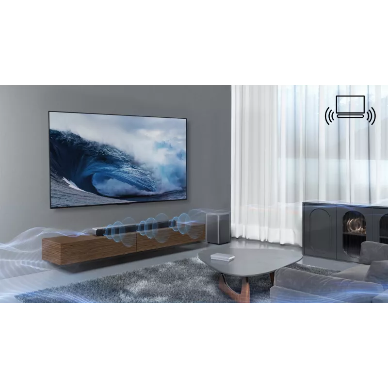 TCL S S55H Class 2.1-kanálový soundbar s Dolby Atmos, bezdrôtovým subwooferom a Bluetooth streamovaním hudby