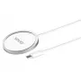 Bezdrôtová interiérová nabíjačka pre mobilné telefóny SAVIO LA-11, Qi 1.2, 15 W, biela, 55×55×5 mm