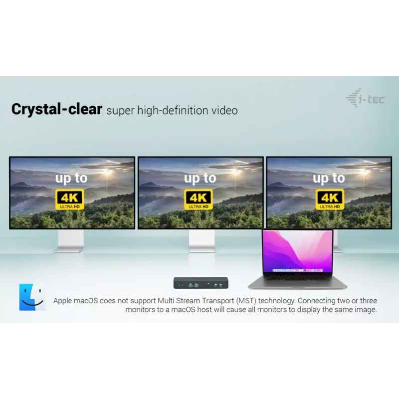 I-tec USB-C Intelligent Triple Display dokovacia stanica + Power Delivery 100W