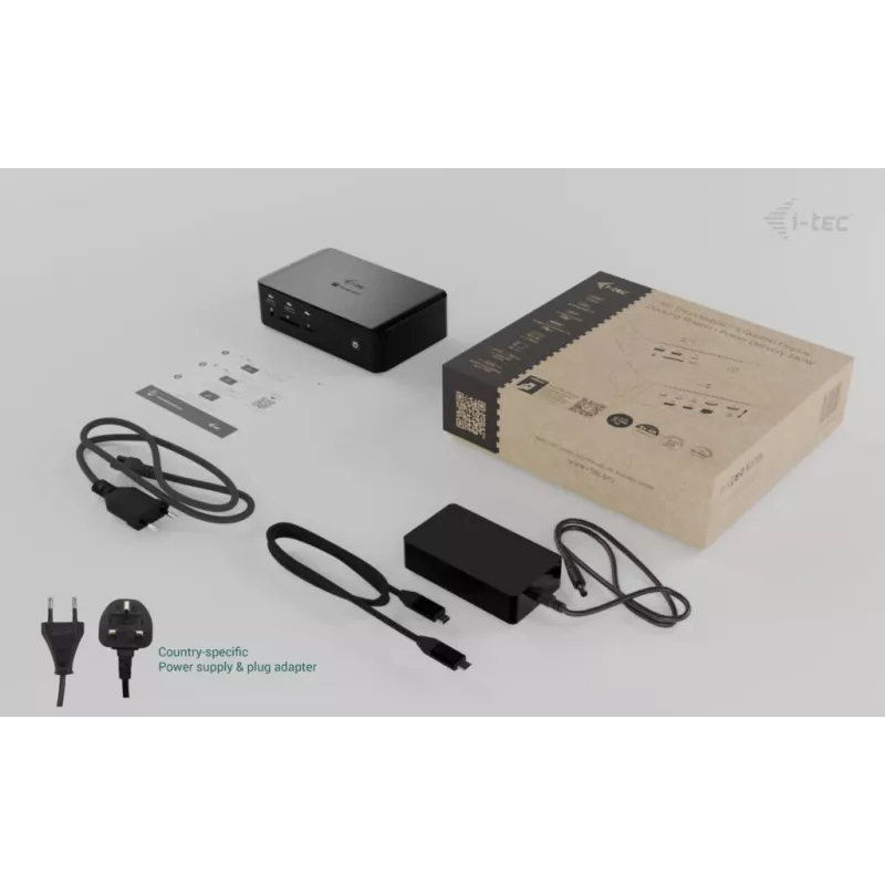 i-tec Thunderbolt5 Quattro Display dokovacia stanica, 5x USB, 2,5 GLAN + Power Delivery 140W