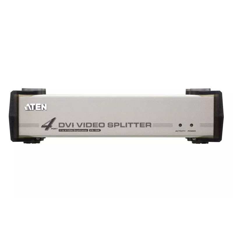 ATEN 4-portový DVI audio/video rozbočovač, DVI, 4x DVI-I, 1920 x 1200 pixelov, čierny, strieborný, kov, Full HD