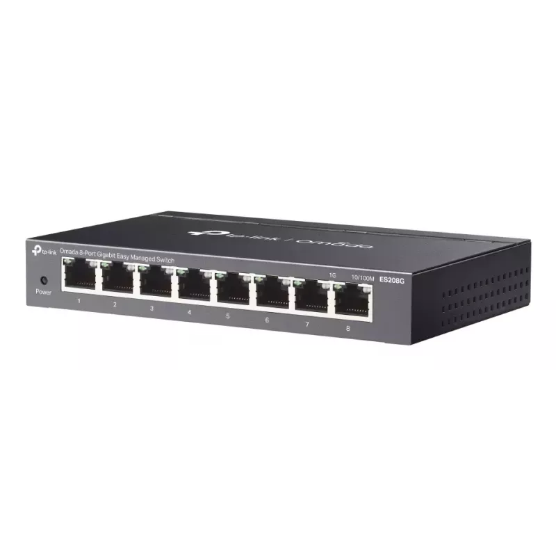 TP-Link Omada ES208G sieťový switch Managed L2 Gigabit Ethernet (10/100/1000) čierny