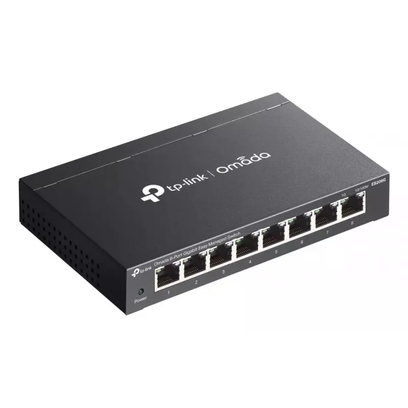 TP-Link Omada ES208G sieťový switch Managed L2 Gigabit Ethernet (10/100/1000) čierny