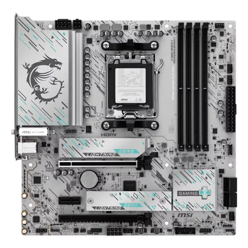 Základná doska MSI B850M GAMING PLUS WIFI — AMD B850, socket AM5, micro ATX, DDR5, 4x DIMM, 3x M.2, Wi‑Fi 7, 5 Gb LAN
