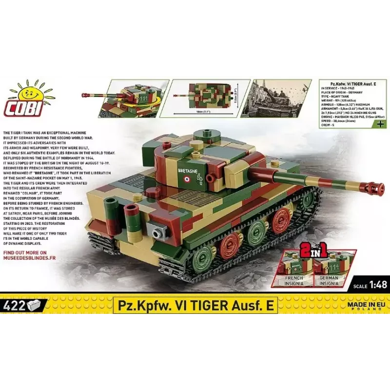 Cobi Pz.Kpfw. VI Tiger Ausf. E stavebnica, 1:48, 422 dielikov