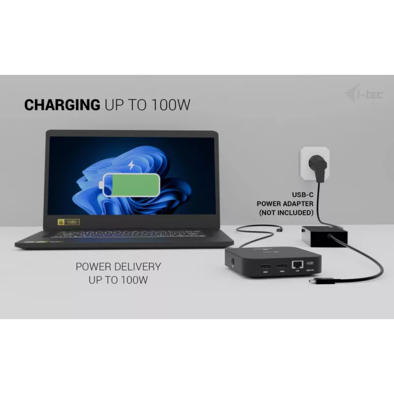 Dokovacia stanica ITEC USB-C Dual HDMI C31DUALHDMIDOCKPD — Dual 4K 60Hz, 100W Power Delivery