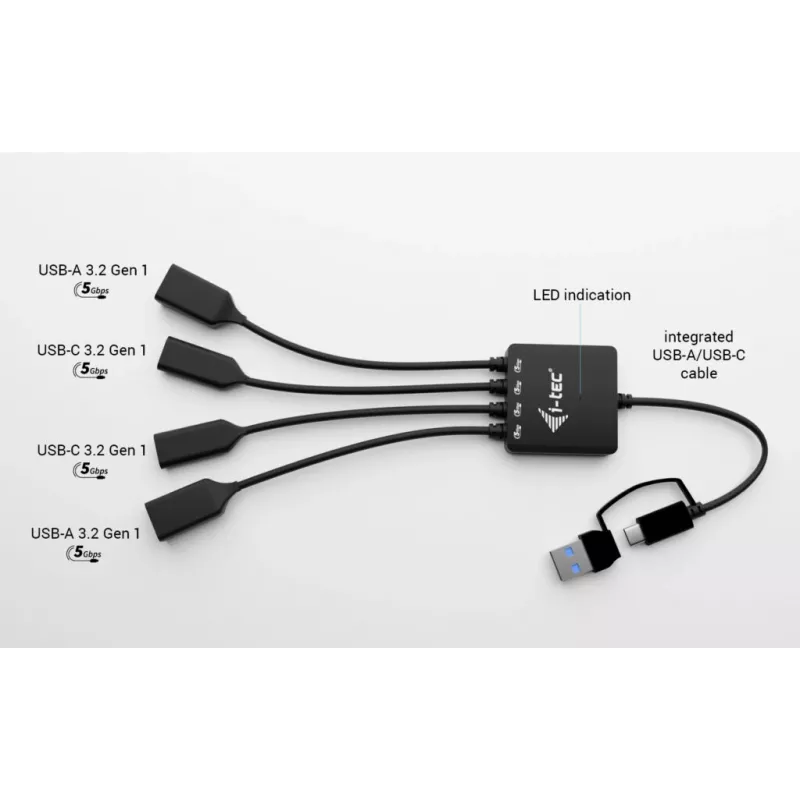 i-tec USB-C/USB-A káblový HUB 4 porty (2x USB-C, 2x USB-A)