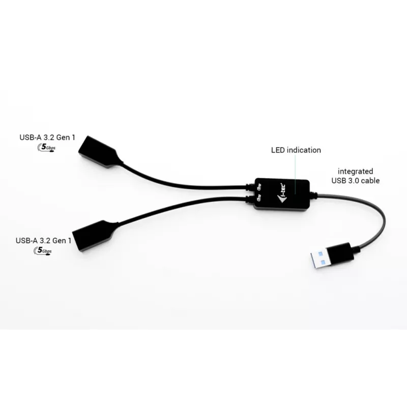 USB-A hub ITEC U3CBLHUB2A — 2 porty, USB 3.0 až do 5 Gbit/s