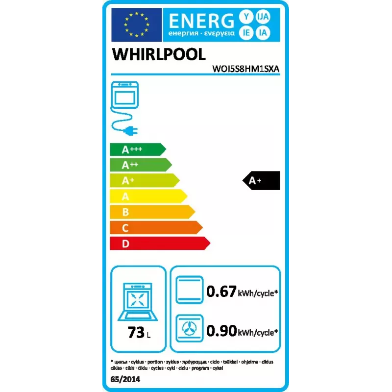 Whirlpool WOI5S8HM1SXA 73 L čierna, nerezová oceľ