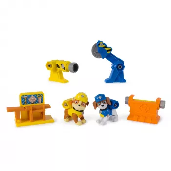 Súprava figúrok Usorteret Rubble & Wheeler Power Tool Pups s 2 nástrojmi a 2 stavebnými doplnkami, od 3 rokov