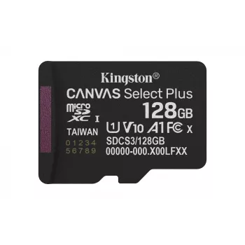 Kingston Technology 128GB micSDXC Canvas Select Plus Gen3 150R A1 samostatné balenie bez ADP
