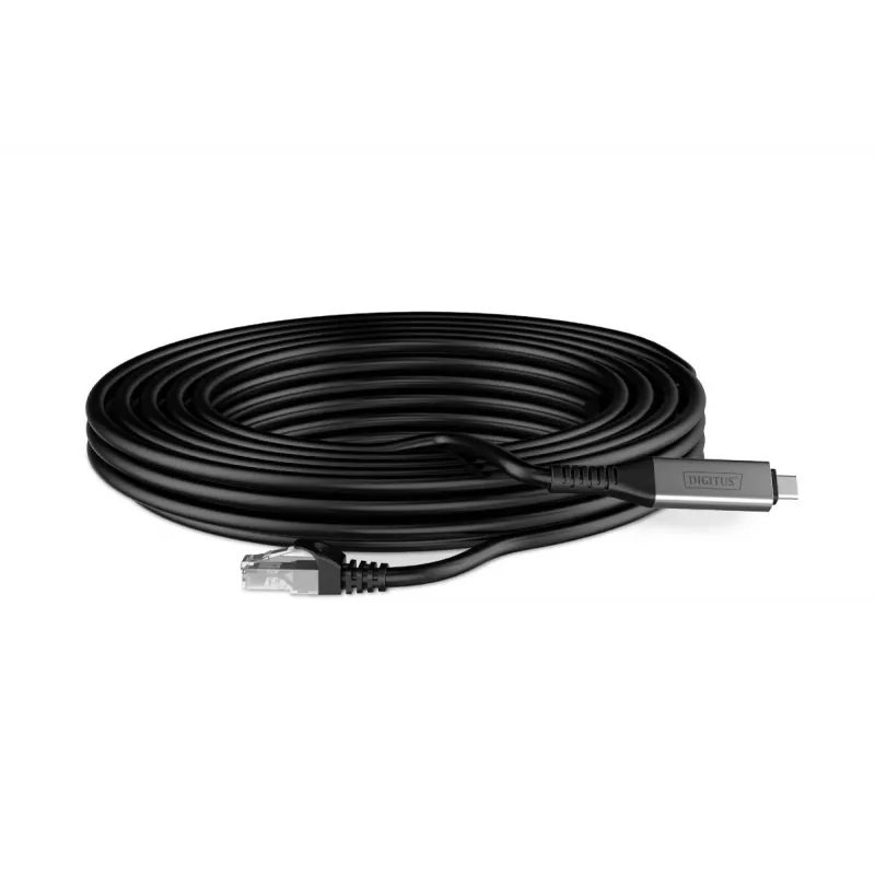 DIGITUS USB-C 3.2 Gen1 - RJ45 Ethernet kábel - CAT6a S/FTP čierny - 5m