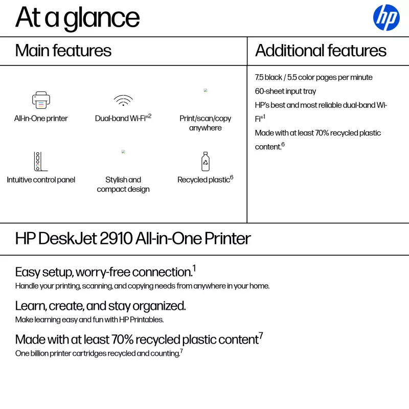 HP DeskJet 2910 bezdrôtová 3-in-1 farebná tlačiareň termálna atramentová 4800x1200 DPI