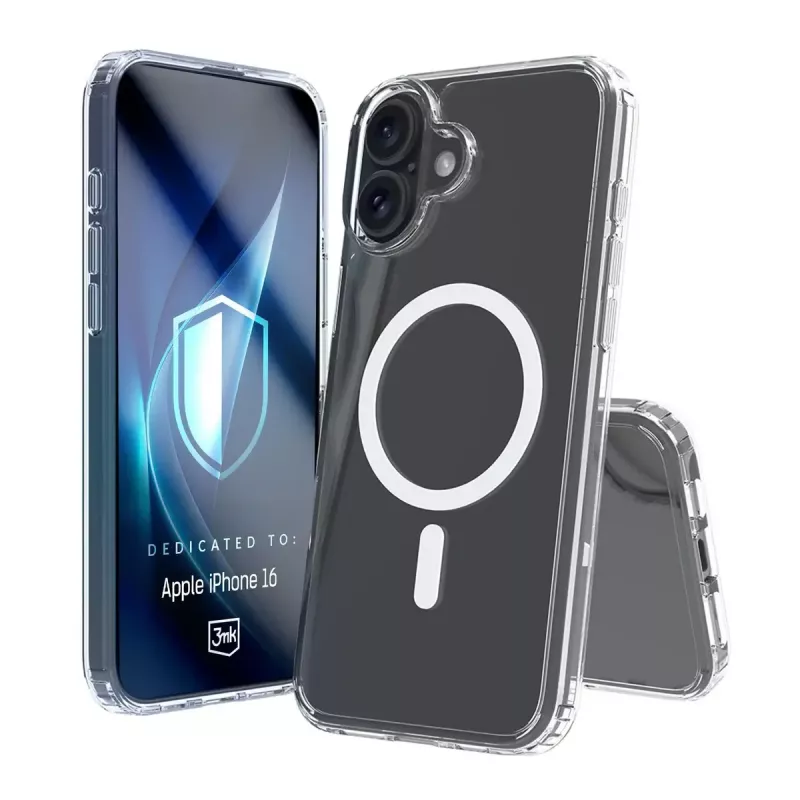 Kryt puzdro na telefón 3MK Armor MagCase pre iPhone 16, 6,1 palca (15,5 cm), transparentný, PC+TPU
