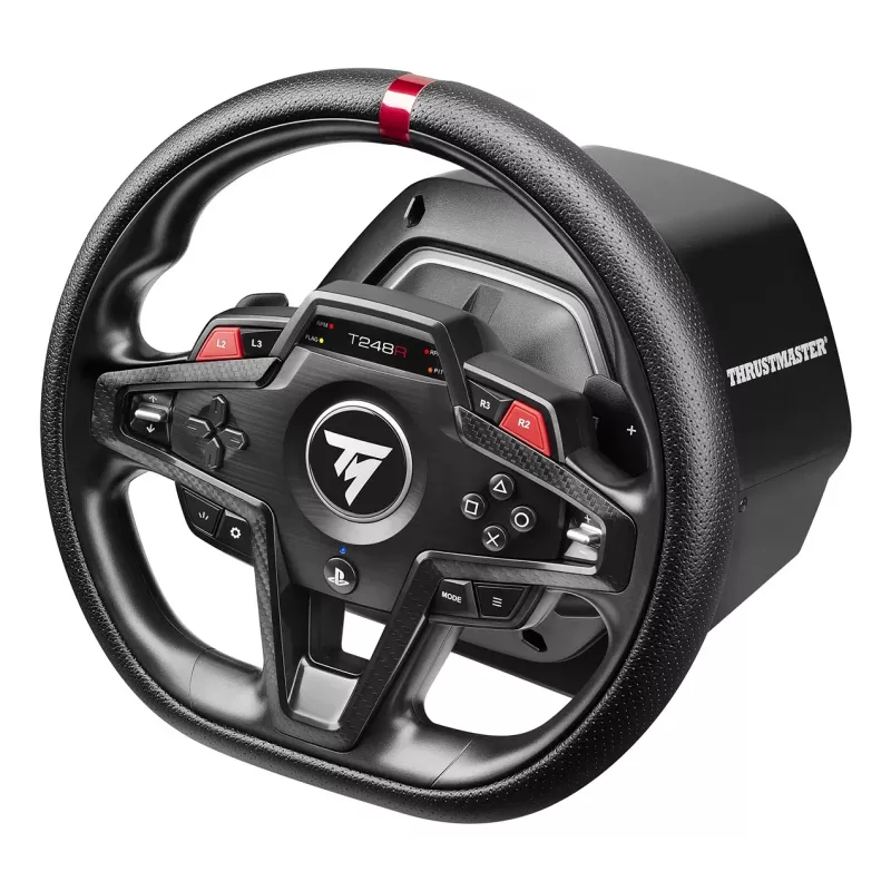 Volant a pedále Thrustmaster T248R čierny — USB, hybridný pohon, Force Feedback, LCD displej, kožený volant
