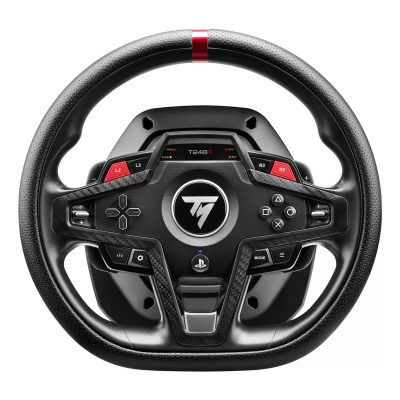 Volant a pedále Thrustmaster T248R čierny — USB, hybridný pohon, Force Feedback, LCD displej, kožený volant