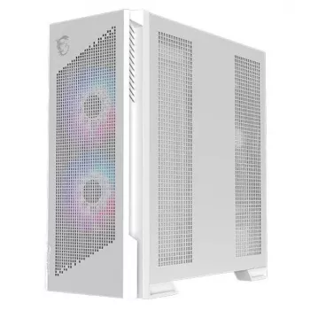 PC skriňa MSI MPG VELOX 300R AIRFLOW PZ Midi Tower biela — ATX/EATX/MicroATX/Mini-ITX, 1×3,5 palcov, 4×2,5 palcov, 2×USB 3.2 Gen1, bočné okno